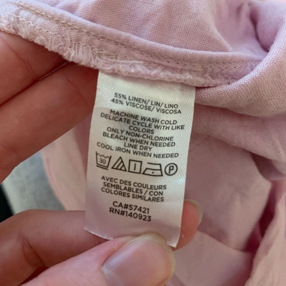 LOFT Linen‎ Blend Shorts Womens XS Pink Elastic Waist Casual Summer Lightweight - Picture 4 of 4